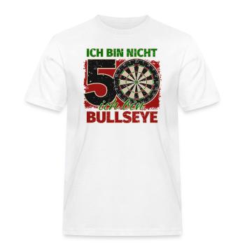 Ich bin nicht 50 ich bin Bullseye Geburtstag Dart - Männer Workwear T-Shirt - Weiß - Vorne - AI Model Male 185 dark (185cm)
