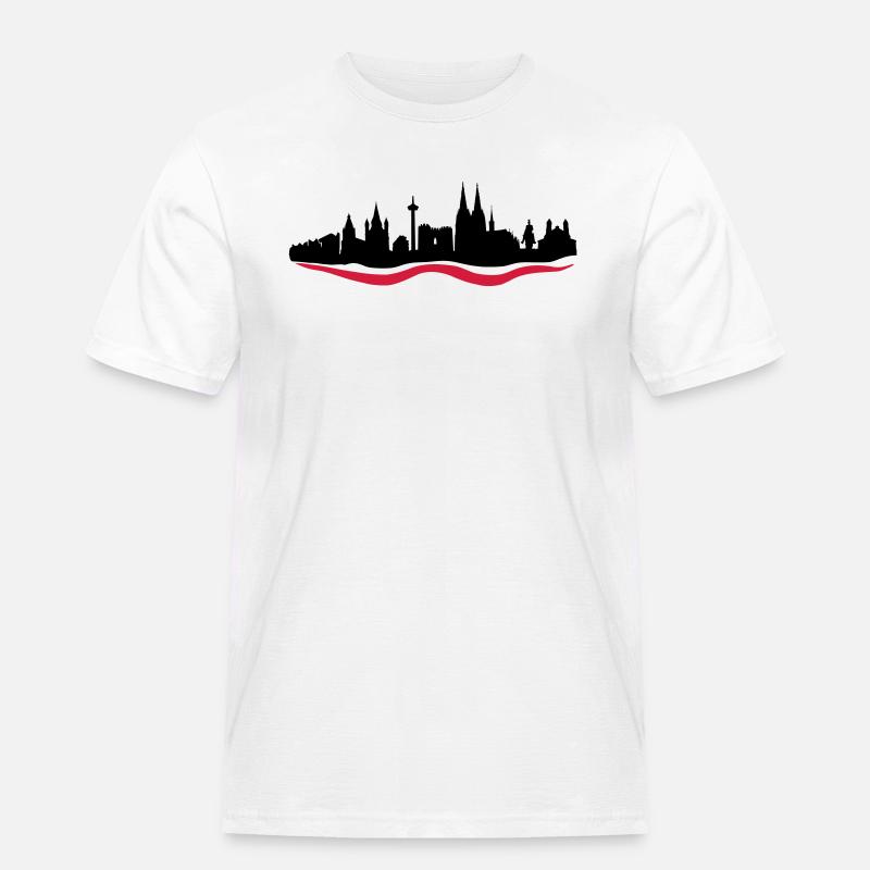 Koeln Skyline - Männer Workwear T-Shirt - Weiß