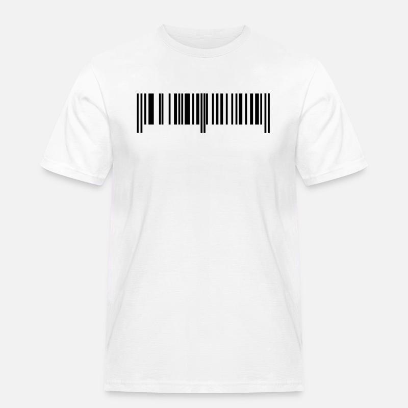 Barcode - Strichcode - Männer Workwear T-Shirt - Weiß