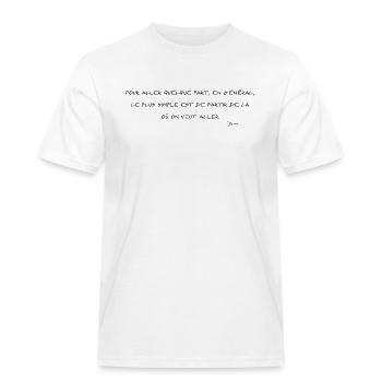 Devise Shadok seule 01 - T-shirt Workwear homme - blanc - Devant - AI Model Male 185 dark (185cm)