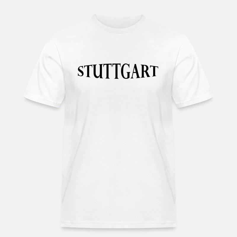 Stuttgart - Männer Workwear T-Shirt - Weiß