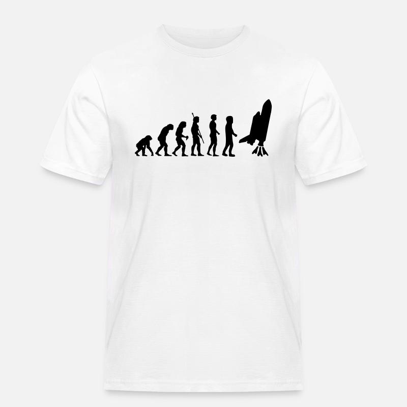 evolution_astronaut_g1 - Männer Workwear T-Shirt - Weiß