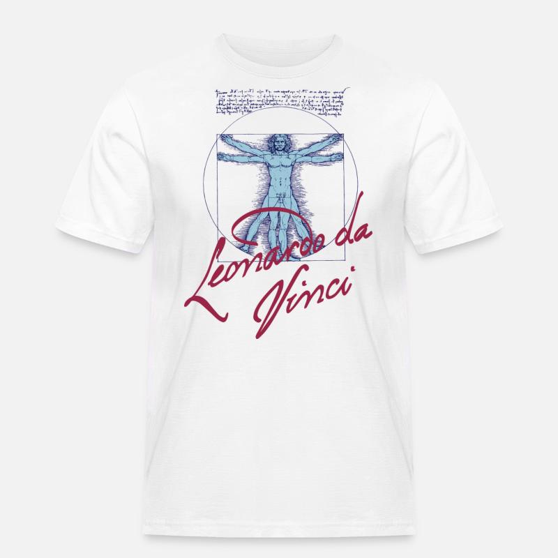 LEONARDO DA VINCI - Männer Workwear T-Shirt - Weiß