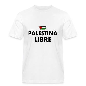 palestina libre - Men's Workwear T-Shirt - white - Front - AI Model Male 185 dark (185cm)