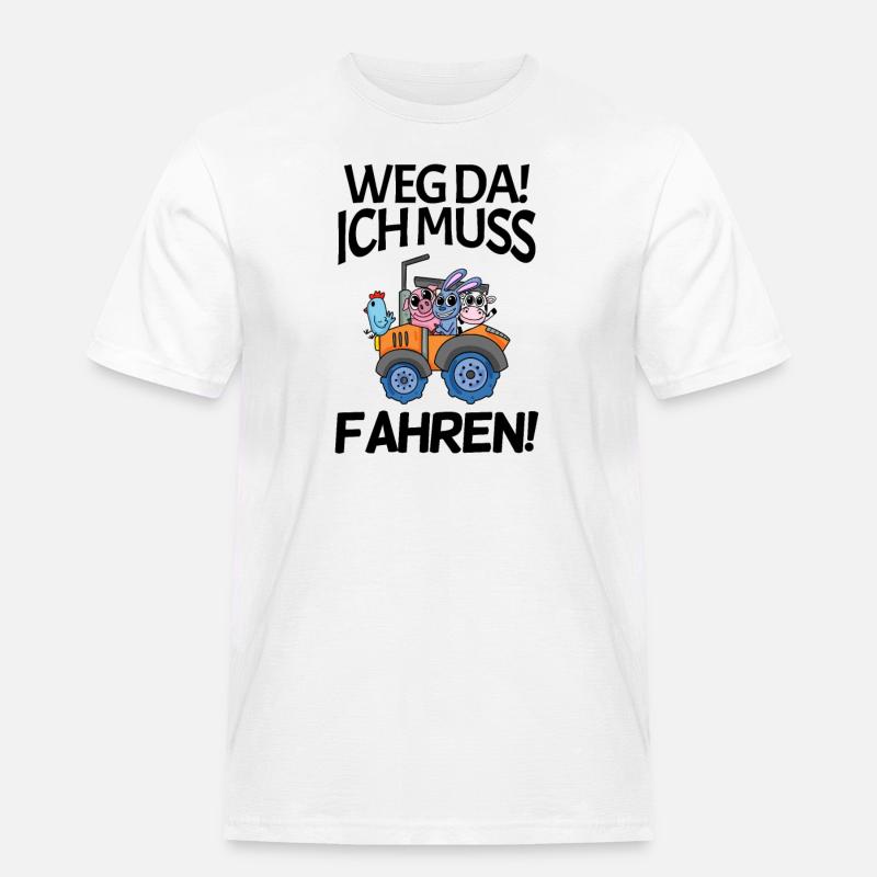 Traktor Trecker Spruch - Männer Workwear T-Shirt - Weiß