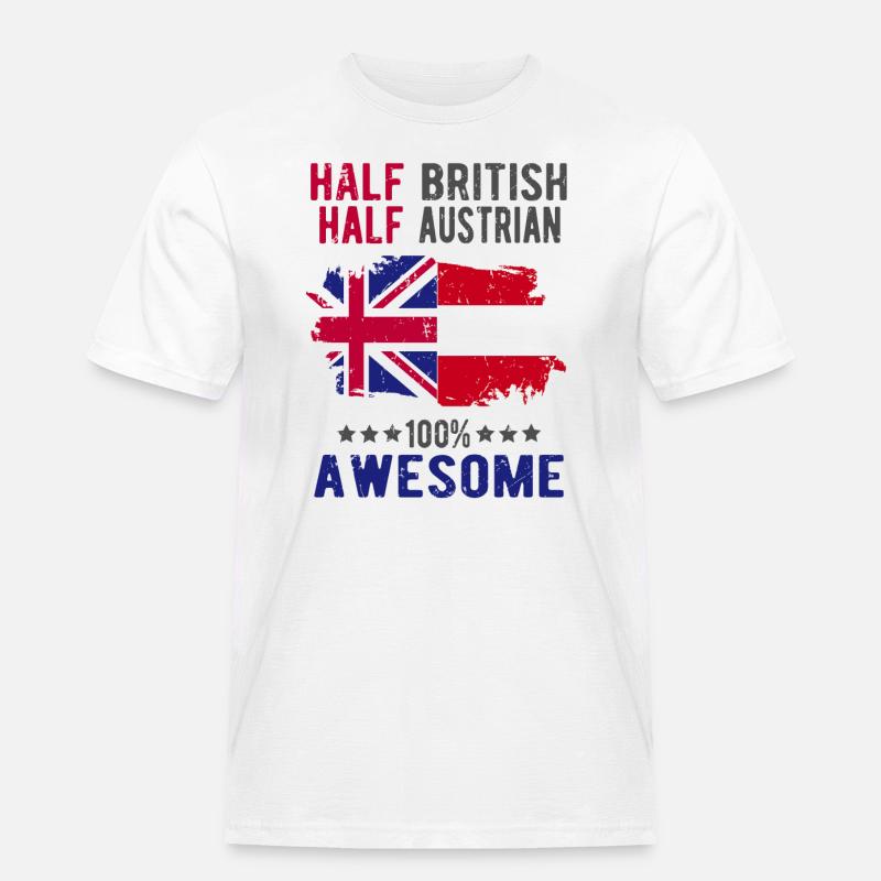 Half British Half Austrian - Men's Workwear T-Shirt - white