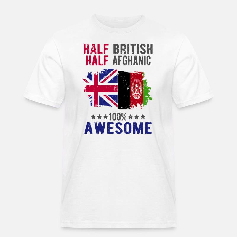 Half British Half Afghan - Men's Workwear T-Shirt - white