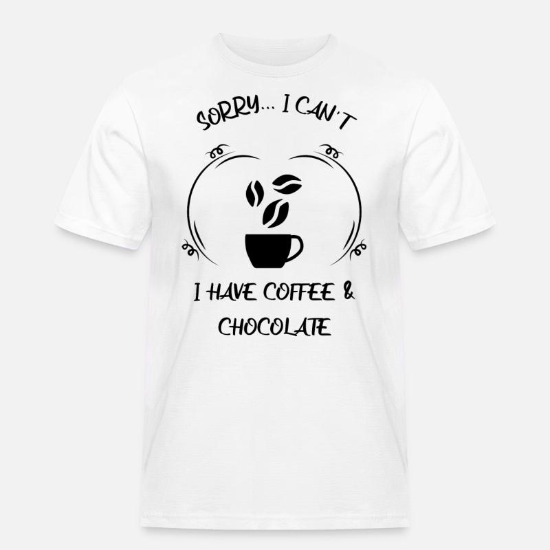 Kaffee Espresso Käffchen & Schokolade - Männer Workwear T-Shirt - Weiß