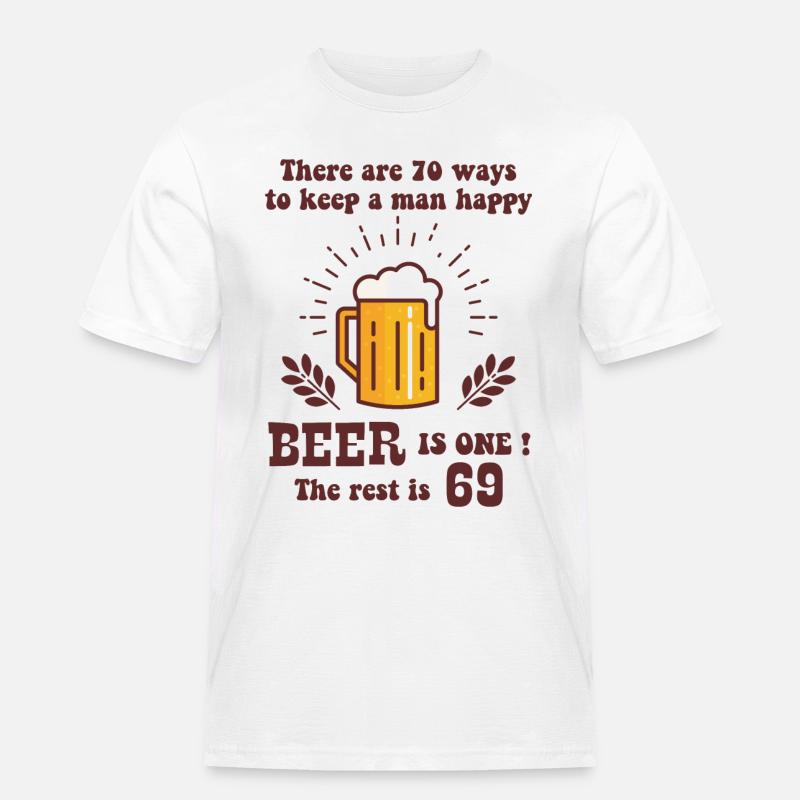 Bier - Männer Workwear T-Shirt - Weiß
