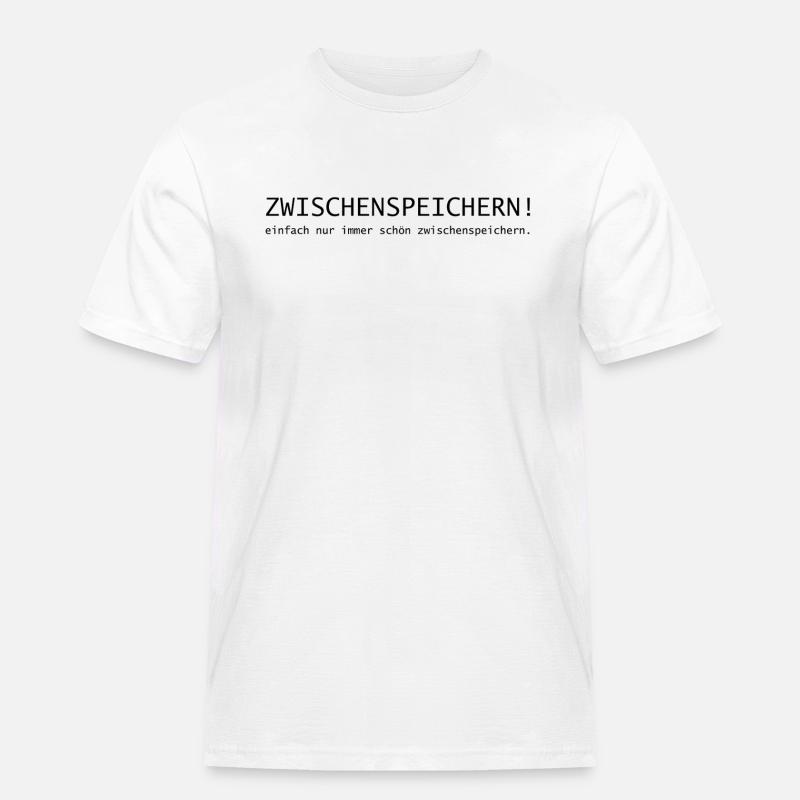 Zwischenspeichern! einfach immer schön speichern. - Männer Workwear T-Shirt - Weiß