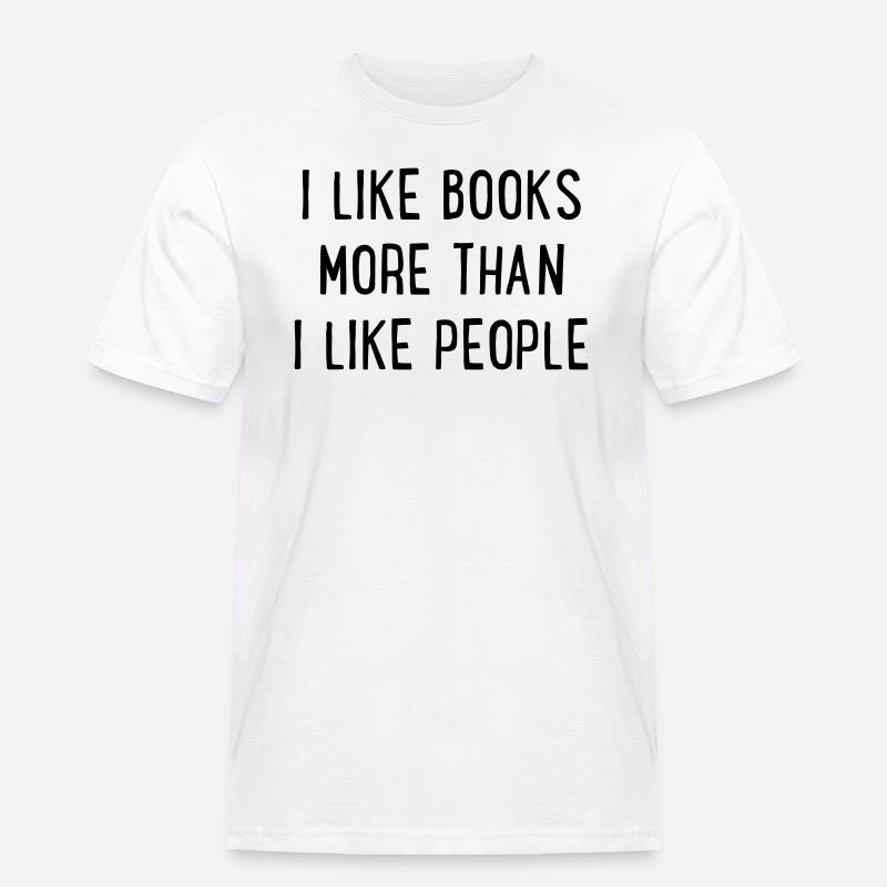 Bücher - Männer Workwear T-Shirt - Weiß