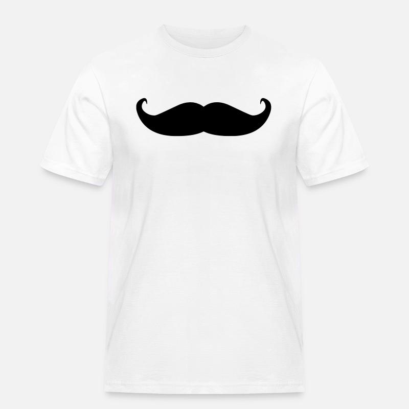 Bart / Moustache - Männer Workwear T-Shirt - Weiß