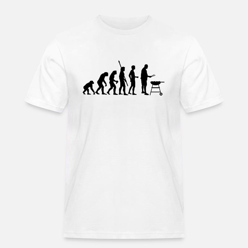 evolution_grill - Männer Workwear T-Shirt - Weiß