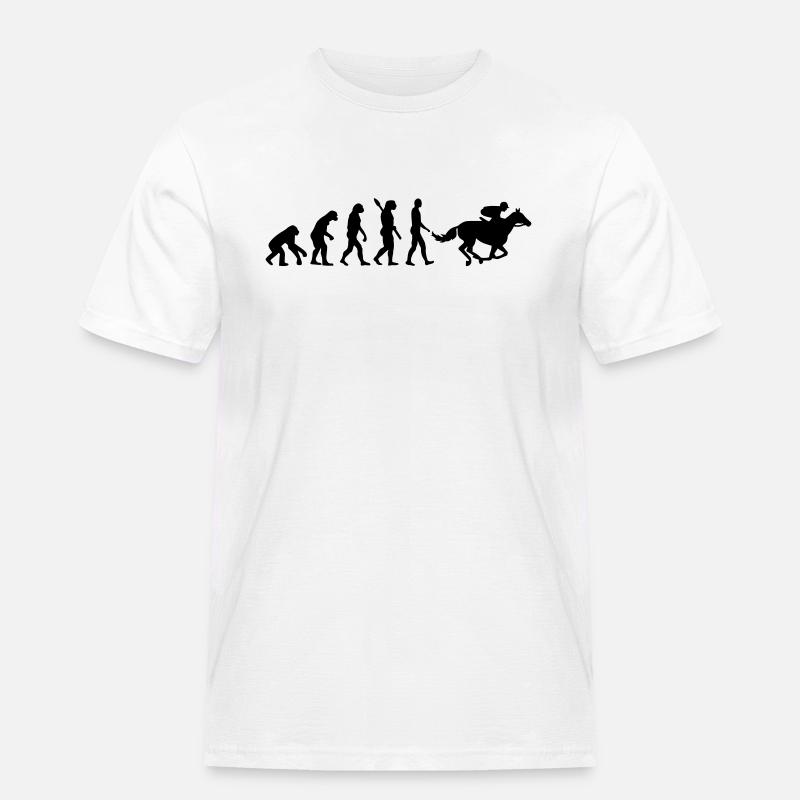Evolution Horse racing - Men's Workwear T-Shirt - white