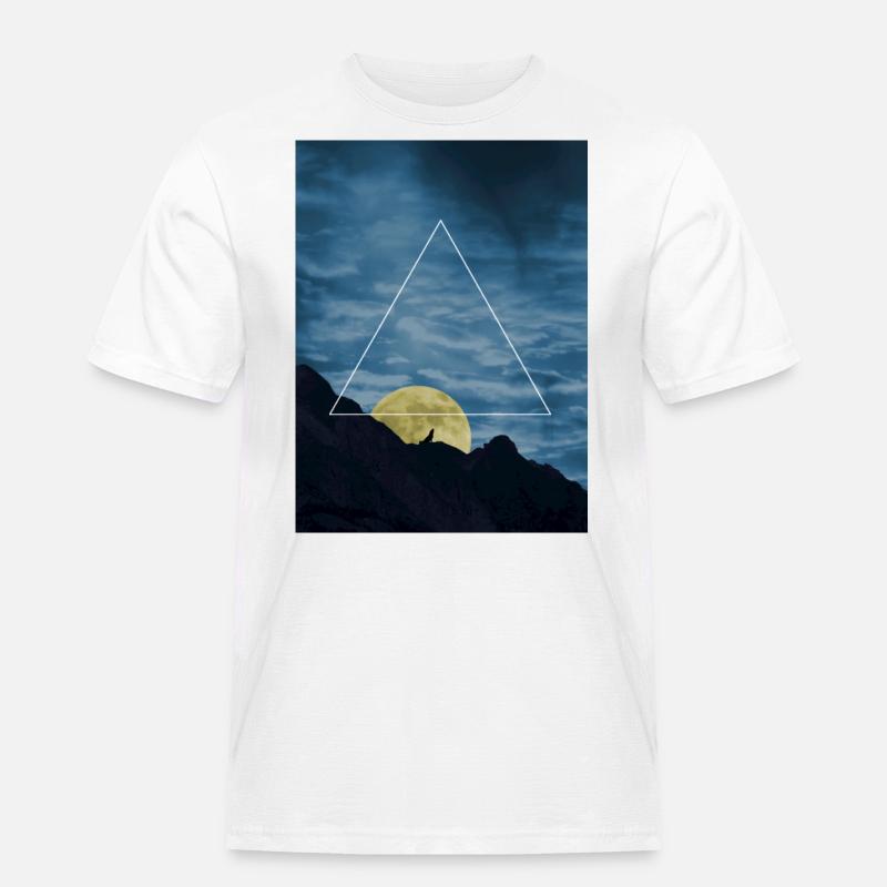 wolf-triangle - Männer Workwear T-Shirt - Weiß