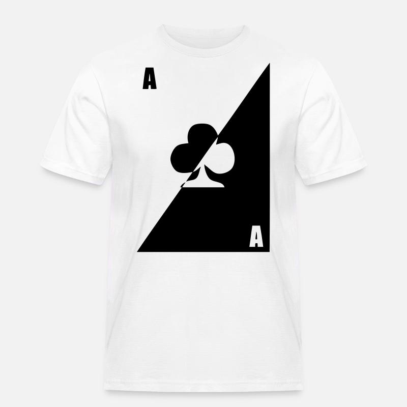 map as black white clover - Men's Workwear T-Shirt - white