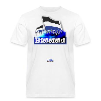 bielefeld - Männer Workwear T-Shirt - Weiß - Vorne - AI Model Male 185 dark (185cm)