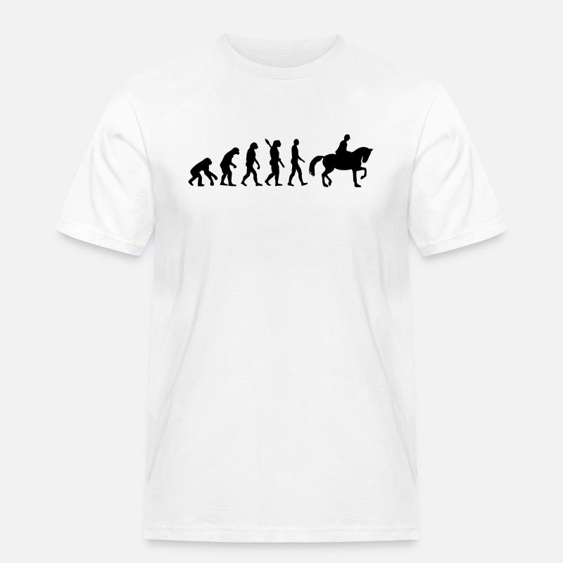 Evolution Riding horse - Men's Workwear T-Shirt - white