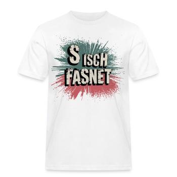S Isch Fasnet - Karneval Fasching Spruch - Männer Workwear T-Shirt - Weiß - Vorne - AI Model Male 185 dark (185cm)