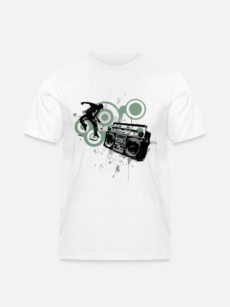 Boombox Graffiti Retro Circles Frutiger Metro - Men's Workwear T-Shirt - white