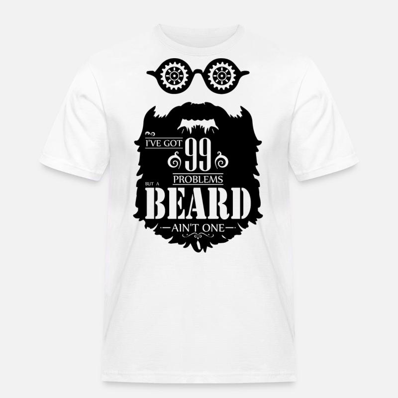 99 Problems Beard - Men's Workwear T-Shirt - white