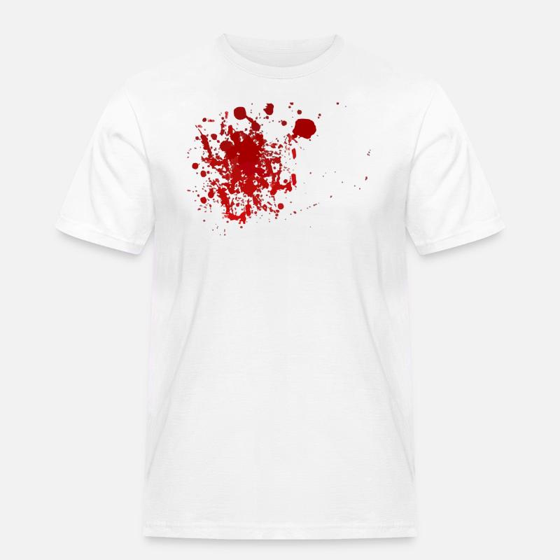 Blut Spritzer Splatter Halloween Blutspritzer - Männer Workwear T-Shirt - Weiß