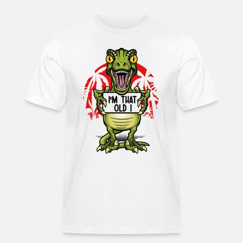 Ich bin ein alter Dinosaurier - Männer Workwear T-Shirt - Weiß