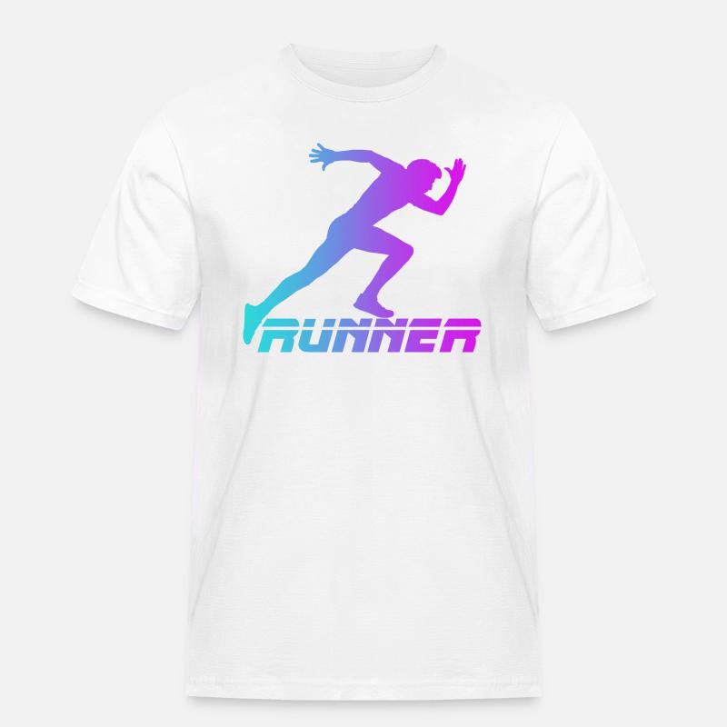 Runner - Männer Workwear T-Shirt - Weiß