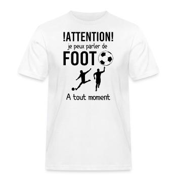 Foot Humour Football Cadeau - T-shirt Workwear homme - blanc - Devant - AI Model Male 185 dark (185cm)