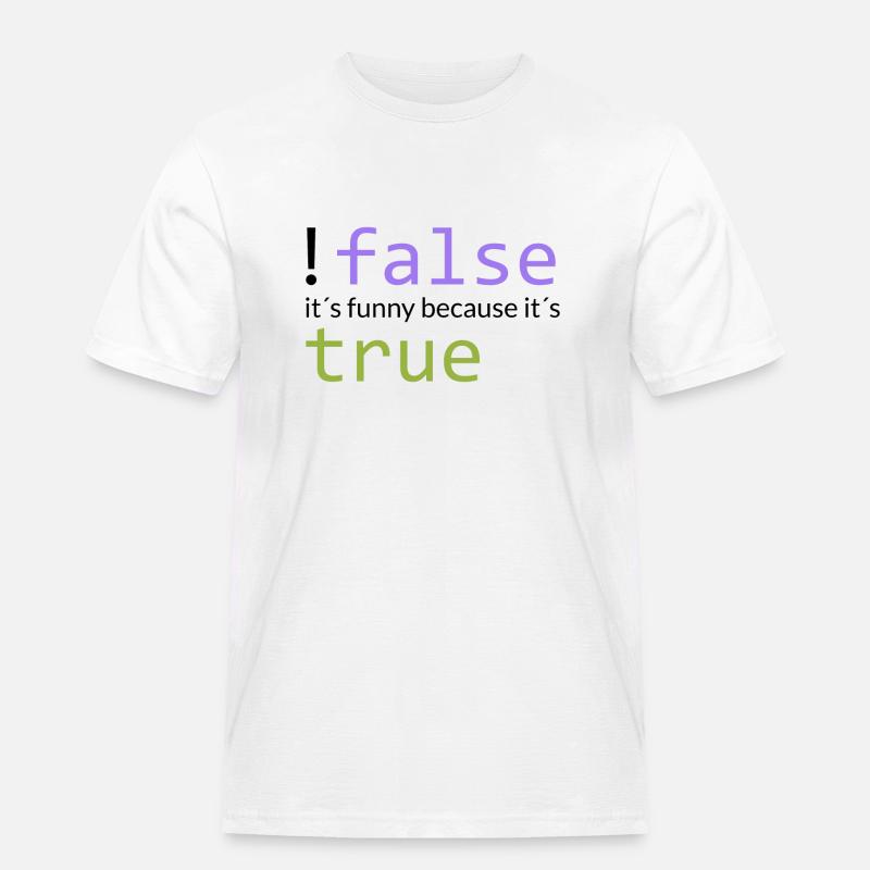 !false == true (dunkel) - Männer Workwear T-Shirt - Weiß