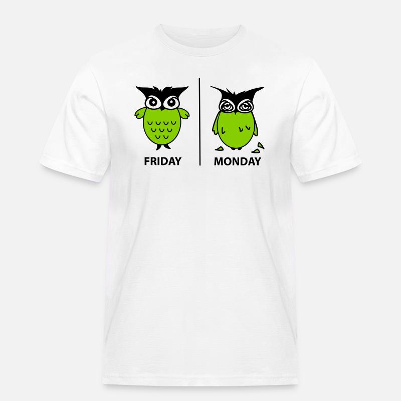 Wochenende der Eulen - Männer Workwear T-Shirt - Weiß