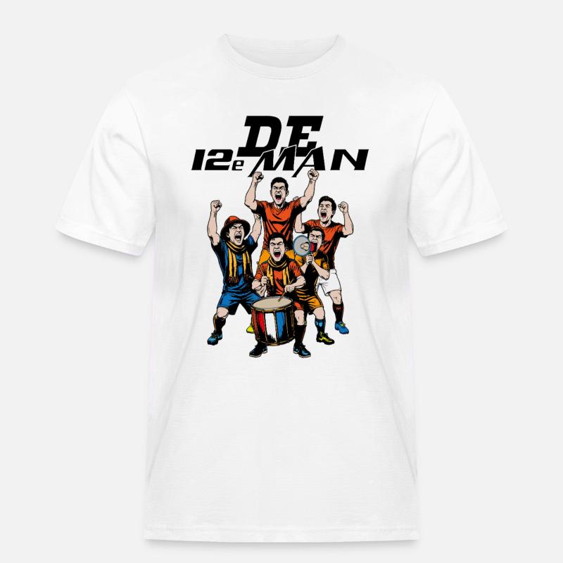 De12eMan - Männer Workwear T-Shirt - Weiß