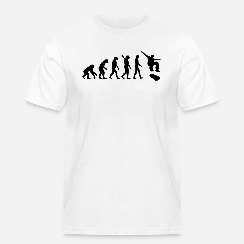 Evolution Skateboard - Männer Workwear T-Shirt - Weiß