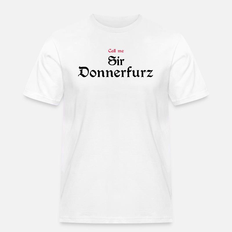 Sir Donnerfurz - Männer Workwear T-Shirt - Weiß