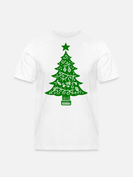 Geschmückter Weihnachtsbaum - Männer Workwear T-Shirt - Weiß