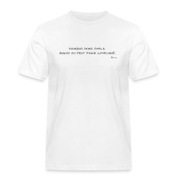 Devise Shadok seule 03 - T-shirt Workwear homme - blanc - Devant - AI Model Male 185 dark (185cm)