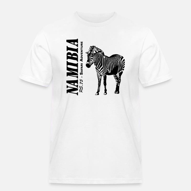 Namibia - Zebra - Männer Workwear T-Shirt - Weiß