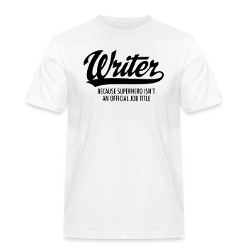 Writer - Superhero - T-shirt Workwear homme - blanc - Devant - AI Model Male 185 dark (185cm)