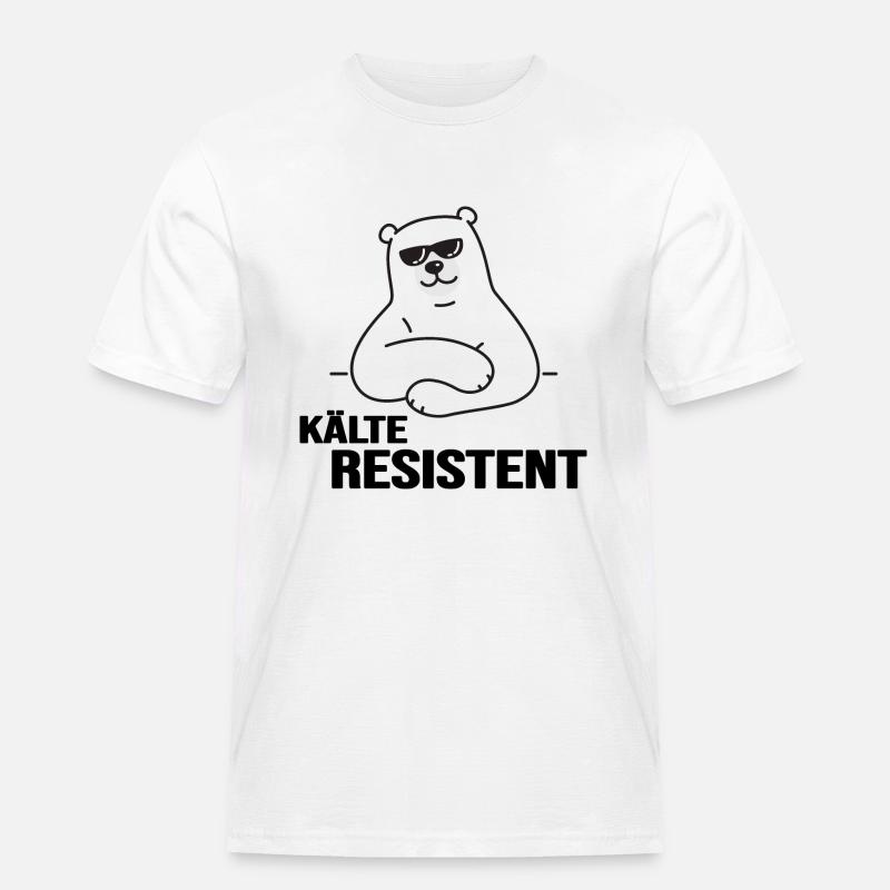 Eisbader winterschwimmen im Eisbad kälteresistent - Männer Workwear T-Shirt - Weiß