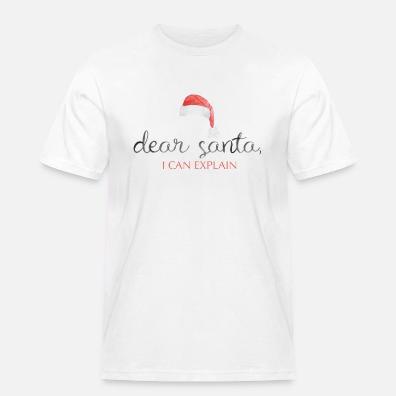 dear santa i can explain - Männer Workwear T-Shirt - Weiß