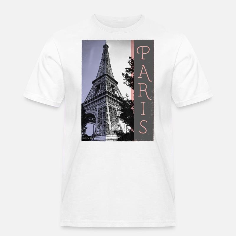 Pariser Eiffelturm - Paris - Männer Workwear T-Shirt - Weiß