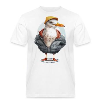 Drôle de mouette - T-shirt Workwear homme - blanc - Devant - AI Model Male 185 dark (185cm)
