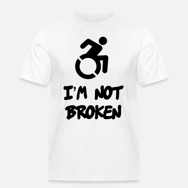 Ein Rollstuhlfahrer ist nicht kaputt * - Männer Workwear T-Shirt - Weiß