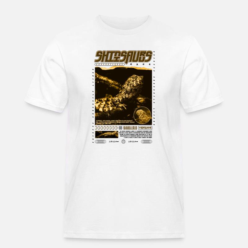 Chinesisches Krokodil Eidechse Shinisaurus Crocodilurus - Männer Workwear T-Shirt - Weiß