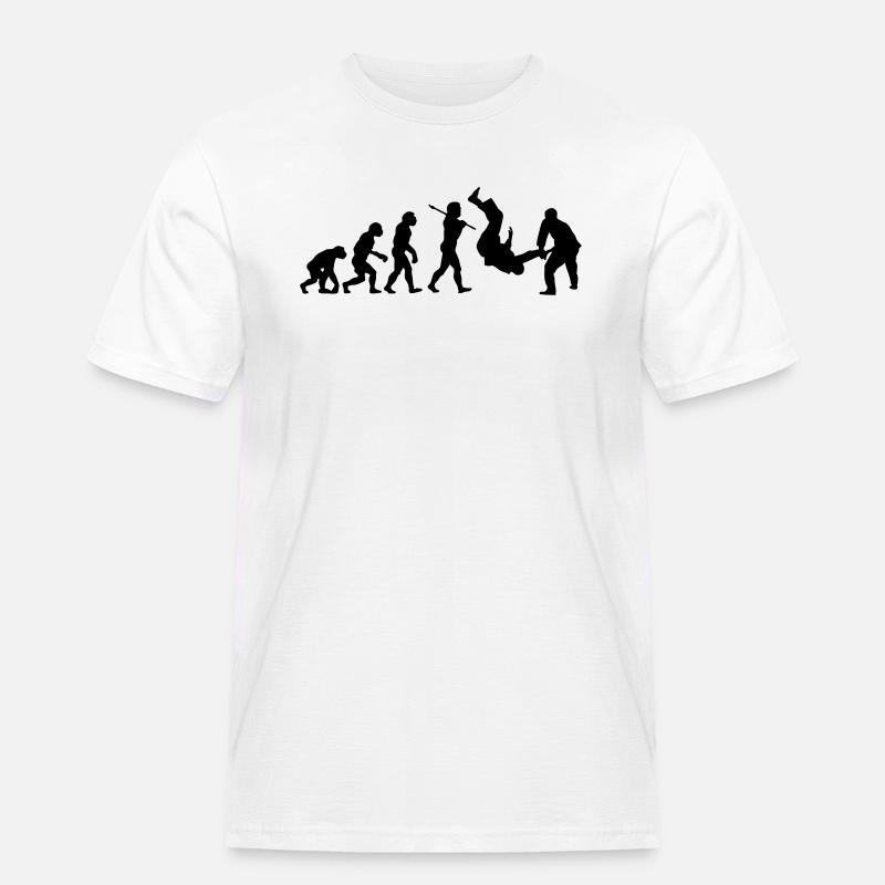 Judo Throw Evolution - Männer Workwear T-Shirt - Weiß