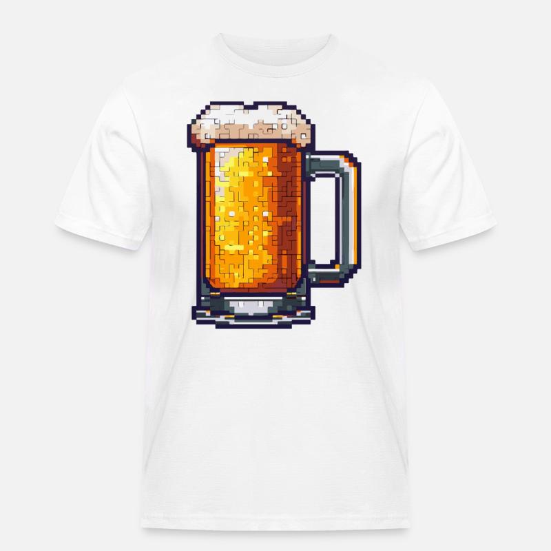 Bierkrug Pixel Bier - Männer Workwear T-Shirt - Weiß