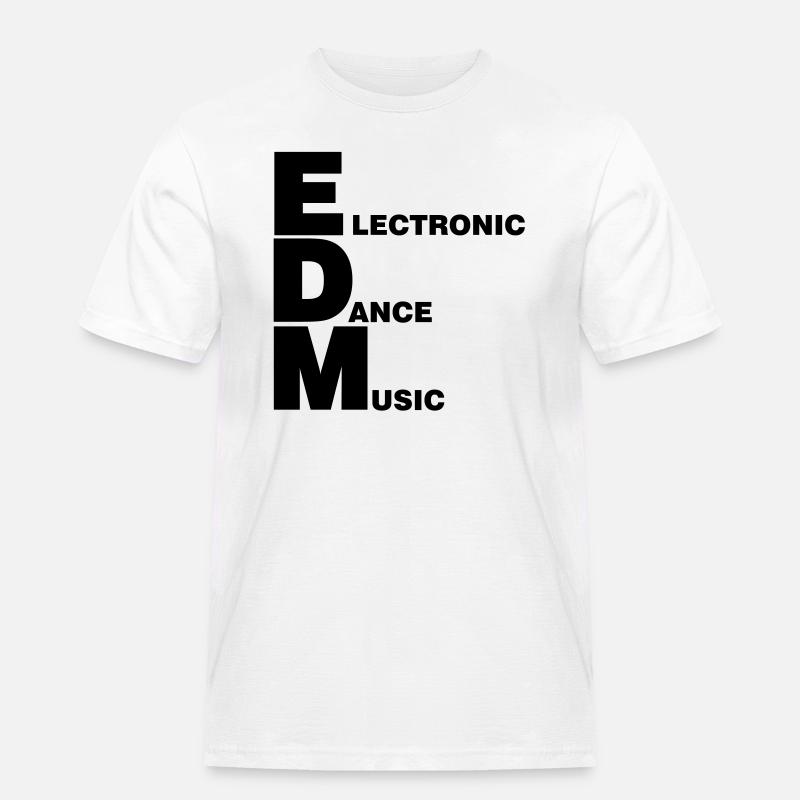 ELECTRO,DUBSTEP,EDM,MUSIC,DANCE,ELECTRONIC,MINIMAL - Männer Workwear T-Shirt - Weiß