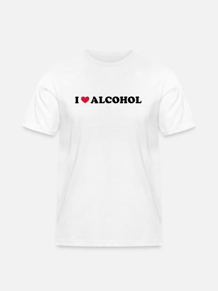 I Love Alcohol - Männer Workwear T-Shirt - Weiß