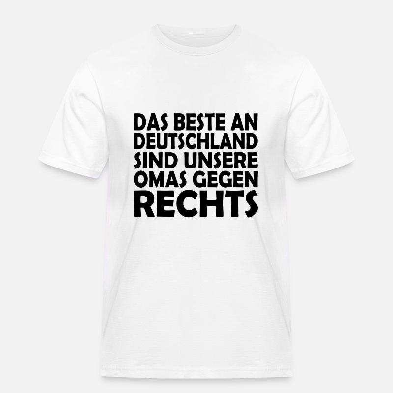 omas gegen rechts - Männer Workwear T-Shirt - Weiß