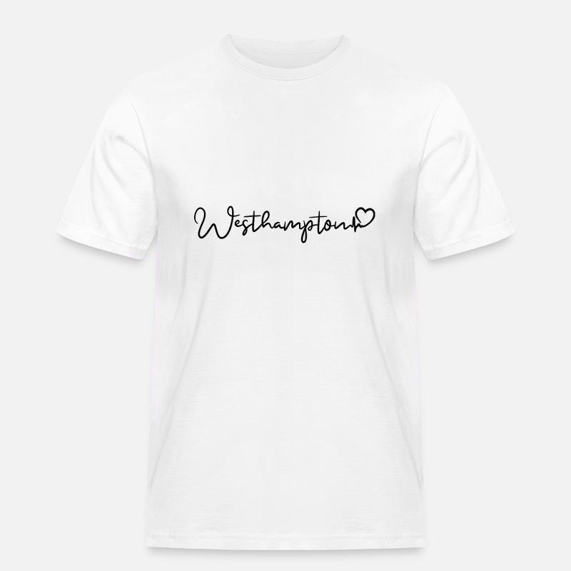 Westhampton Herzschlag - Männer Workwear T-Shirt - Weiß